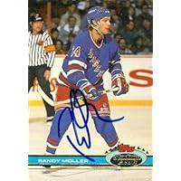 Randy Moller autographed Hockey Card (New York Rangers) 1991 TSC #2 - Autographed Hockey Cards