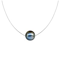 LES POULETTES BIJOUX - Silver Necklace Solitaire Pearl 11mm - Classics