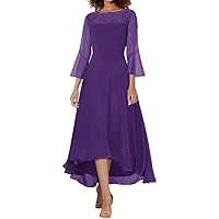 SERYO Mother of The Bride Dresses Chiffon Wedding Guest Dresses for Women Mother of The Groom Dresses Purple US20W