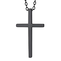 PROSTEEL Stainless Steel Cross Necklace for Men Women, Silver/Black/Gold Tone, Two Size, Hypoallergenic, Engrave Text Available, Come Gift Box