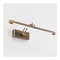 Modern LED Bathroom Wall Lamp Waterproof Stainless Steel L40Indoor Mirror Sconce Vanity Wall Lights Fixture with Switch (Color Temperature : Warm White, Shade Color : Bronze)