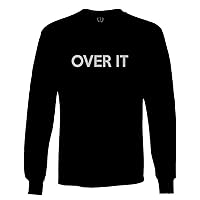 Over it Funny Cool Graphic Printed Hipster Fonts Long Sleeve Men's