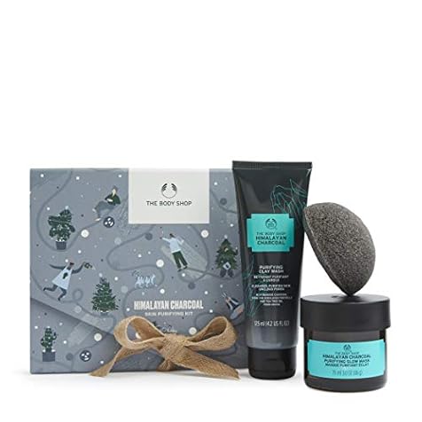 The Body Shop Himalayan Charcoal Holiday Gift Set Duo, Includes Charcoal Mask, Wash and Sponge