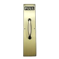 Adonai Hardware 16 Inch Aholibamah Brass Door Handle with Pull Back Plate - Dual Tone Antique Brass