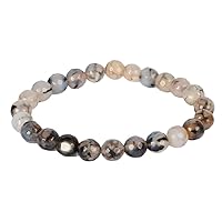 Natural Healing Power Rutile Quartz Gemstone Crystal Beads Unisex Adjustable Bracelets 8mm Beads Stretch Gemstone Bracelet
