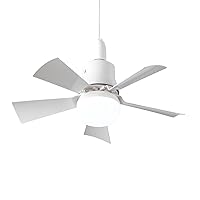 Wpsagek Small LED Ceiling Fan, Ceiling Fan with E27 Light and Remote Control, 3 Light Color, 3 Speeds, Modern Ceiling Fan for Bedroom, Living Room, Kitchen