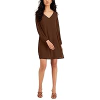 I.N.C. International Concepts Women's Bow-Back Shift Dress (Mattern Brown, X-Small)