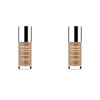 Neutrogena Hydro Boost Hydrating Tint with Hyaluronic Acid, Lightweight Water Gel Formula, Moisturizing, Oil-Free & Non-Comedogenic Liquid Foundation Makeup, 105 Caramel Color 1.0 fl. oz (Pack of 2)
