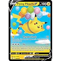 Pokémon Celebration Flying Pikachu V, 25th Anniversary, Full Art Rare Holo + Surprise Card!
