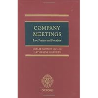 Company Meetings: Law, Practice and Procedure Company Meetings: Law, Practice and Procedure Hardcover