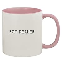 Pot Dealer - 11oz Ceramic Colored Inside & Handle Coffee Mug, Pink