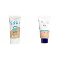 Clean Matte & Smoothers Lightweight BB Creams Bundle - Oil-Free & Hydrating Formulas with SPF 21 Sun Protection, 2 Tubes (1.35 Ounce Each)