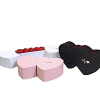 BBJ WRAPS Dual Heart Shaped Flower Arrangement Box with Lids Floral Bouquet Gift Packaging Paper Boxes for Florists on Valentine’s Day, Mother’s Day, Birthday, 14.6“ x 7.5” x 3.7“(Pink)