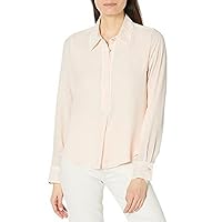 Tommy Hilfiger Women's Long Sleeve Button Up Blouse Contrast Trim Sportswear Shirts