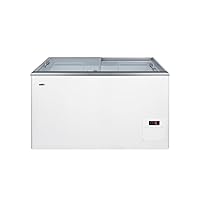 Summit Appliance NOVA35 Flat Top Commercial 11.7 Cu.Ft. Chest Freezer with Sliding Glass Lid, Digital Thermostat, Defrost Drain, Removable Lock, Fan-Cooled Compressor, Novelty Baskets and Casters