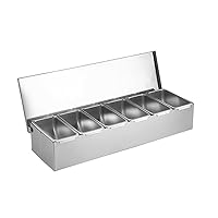 Container Stainless Steel Storage Box Steel Box Compartments Household 3‑Grid With Lid Storage Box Jar Seasoning Box Organizer Container 4 Compartments Set Of 2 Jars