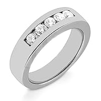 .85 ct. Mens Round Cut Diamond Wedding Band Ring