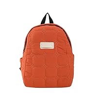 Fashion Puffer Bag Women Men, Casual Daypack Laptop Backpack Padded Aesthetic Cute Y2K Puffer Backpack Shoulder Bag (orange)