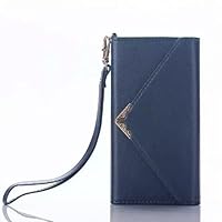 iPhone 11 Pro 804-2-01 Multi-Functional Storage Folio Case with Strap Navy Tempered Glass & Stylus