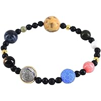 1pc Chakra Bead Bracelets Natural Lava Rock Stones Bead Bracelets Unisex Jewelry 7 Chakras Bracelet Eight Planets Bracelet Gift for Family Lover Jewelry Durable Processing