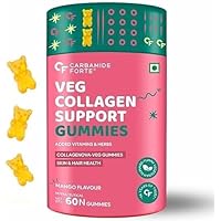 Veg Collagen Support Gummies| Collagen Supplements for Women & Men for Skin & Hair - Mango Flavour - 60 Gummies