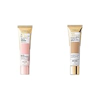 L'Oreal Paris Age Perfect Face Blurring Primer Infused with Caring Serum Smoothes Liners and Pores & L'Oreal Paris Age Perfect Radiant Serum Foundation with SPF 50, Cream Beige, 1 Ounce