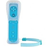 Built-in Motion Plus 2 in 1 Wireless Remote Controller Gamepad for Wii/Wii U, w/Silicone Case & Hand Strap (Sky Blue)