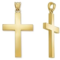 18K Gold Men's Polished Cross Pendant