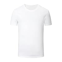 Men's Short Sleeve T-Shirt Summer Athletic Breathable Quick-Dry Shirts Solid Color Crew Neck Casual Fit Tops