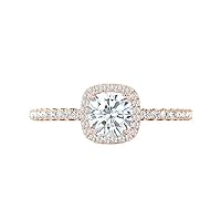 Moissanite Engagement Ring Set, 925 Sterling Silver, 1.5 CT Total Center Stones, Colorless VVS1