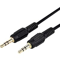 Premium Slim 3.5mm Stereo Audio Cable 10 Ft - M/- Mini-Phone Male Stereo Audio Male to Male- 2M - Black - for Smartphone