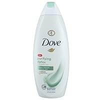 Dove Purifying Detox Body Wash for Dry Skin Green Clay Deeply Cleanse and Renew Skin 22 oz