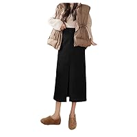 Cashmere Long Skirt Women Autumn Winter High Waist Split Straight Skirt Slim Wrap Hip Skirt