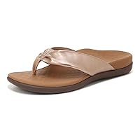 Vionic Women's Tide Melo Toe-Post Sandal- Supportive Flip Flop Slides That Includes an Orthotic Insole and Cushioned Outsole for Arch Support, Medium Width, Sizes 5-12