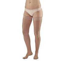 Ames Walker AW Style 285 Signature Sheers 20-30 mmHg Firm Compression Closed Toe Thigh High Stockings w/Top Band Beige Small