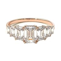 Rose Gold Plated Ring Emerald Cut White Cubic Zirconia, Black Onyx Minimal Dainty Easy To Wear Ornaments Teen Girls Gifts Everyday Matching Jewelry US Size : 4,5,6,7,8,9,10,11,12,13