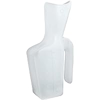 MedPro Portable Female Urinal, Made from Durable Plastic, Easy to Clean & Infection Control, 1000 cc Capacity, Comfortable Contoured Opening & Wide Grip Handle, White, No Flavors, 1000 ml