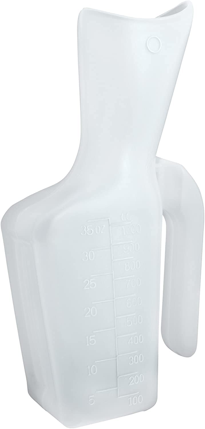 Medpro Portable Female Urinal, Made from Durable Plastic, Easy to Clean, and Infection Control, 1000 Cc Capacity, 1 Litre, Comfortable Contoured Opening and Wide Grip Handle