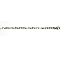 Platinum 3.3mm Oval Link Chain Necklace for Men or Women
