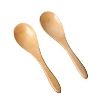 5pcs Wooden Spoons Small Soup Spoons Ice Cream Snack Spoons Wooden Honey Teaspoon Children Spoons for Home Kitchen Daily Use