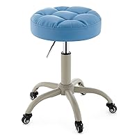 Stools,Leather Rolling Stool on Wheels, Height Adjustable Beauty Stool with Comfortable Seat, Heavy Duty Stool with Certified Rod for Salon, Massage, Bar, Clinic/C/Stool Height 40~46Cm