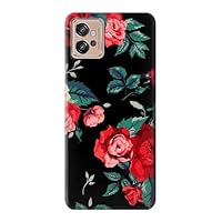 R3112 Rose Floral Pattern Black Case Cover for Motorola Moto G32