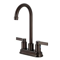 Kingston Brass KB8495NDL 4-3/4-Inch in Spout Reach NuvoFusion Two Handle 4-Inch Centerset Bar Faucet, Oil Rubbed Bronze