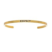 Intuitions Stainless Steel Yellow Finish respect Cuff Bangle