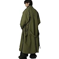 Spring Autumn Cool Long Green8 Oversized Overcoat Men Sashes Loose Designer Clothing Cargo Coat