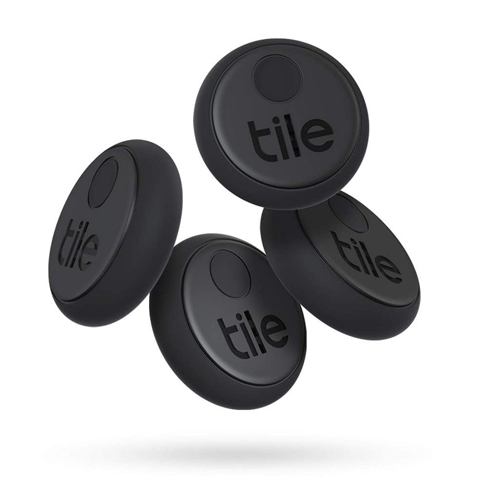 Tile Sticker (2020) 4-pack - Small, Adhesive Bluetooth Tracker, Item Locator and Finder for Remotes, Headphones, Gadgets and More