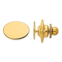 14k Gold Mens Oval High Polished Tie Tac Measures 8.46x11.8mm Wide Jewelry Gifts for Men