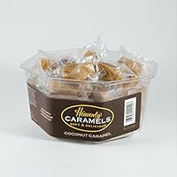 J Morgan Confections Heavenly Caramel | Coconut Flavor | 45 Count Tub | Gourmet Soft and Chewy Butter Caramel Candies | Hand-Crafted Golden Treats
