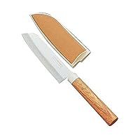 Suncraft AHL87 Fruit Knife 421 (Santoku Type), Stainless Steel Knife, Wooden Handle, Made in Japan