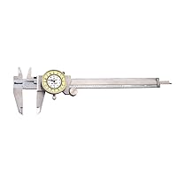 Starrett 120 Series Fractional Dial Calipers for Accurate Measurement with Fitted Plastic Case - White Face, 0-6